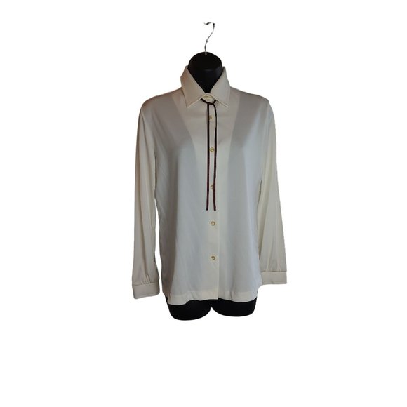 1970's Sears Cream Button-up Blouse - Deadstock - Picture 10 of 11